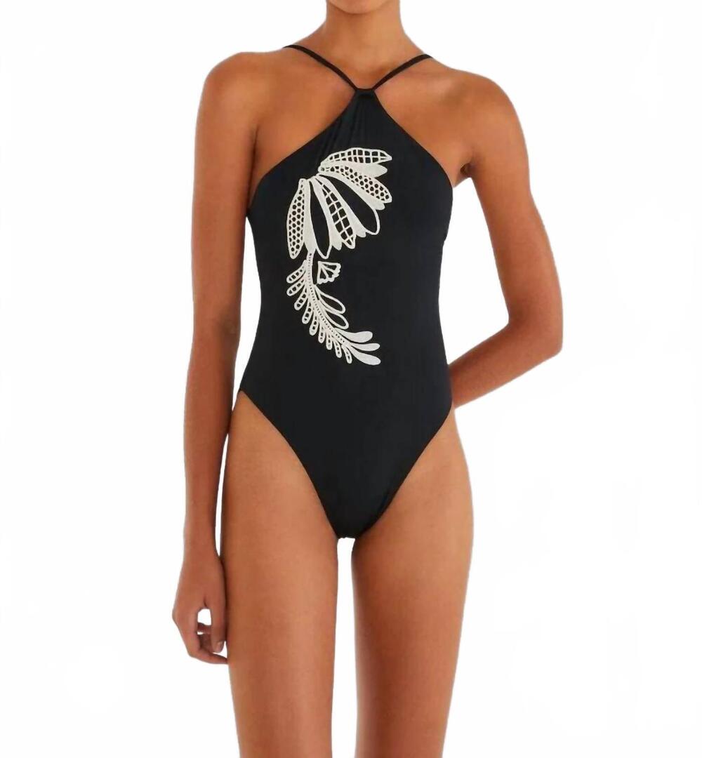 NEW FARM RIO copacabana beach one piece swimsuit in black white